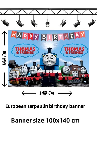 snowparty Πανό γενεθλίων με θέμα τον Τόμας το Τρένο και τους φίλους του