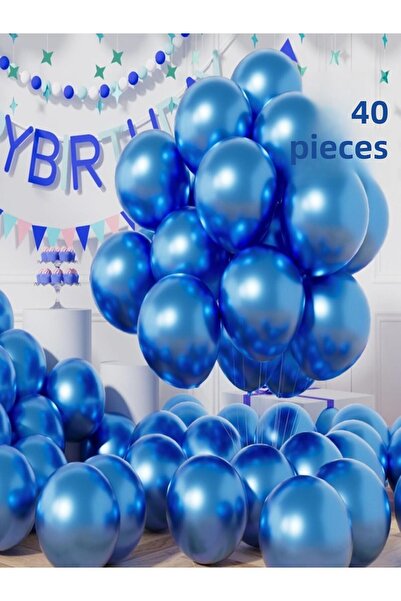 Baloncu Dükkanı بالونات معدنية زرقاء لامعة لحفلات التخرج والزفاف وأعياد الميل...