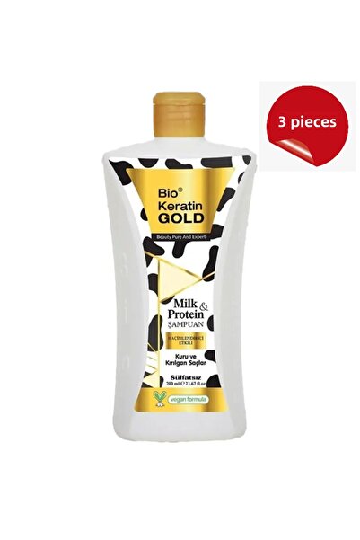 Bio Keratin Gold Milk & Protein Volumizing Sulfate-Free Shampoo 700 ml 3 Pieces