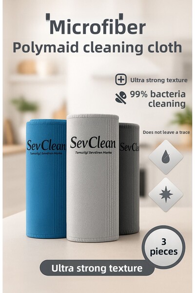 BYTA قطعة قماش تنظيف بولي مايد من الألياف الدقيقة 3 قطع سيفكلين 40 سم × 60 سم