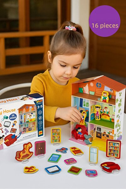 TOYFEST منزل ألعاب مونتيسوري ثلاثي الأبعاد - مجموعة من 15 قطعة لوضع الأشياء و...