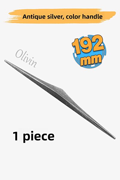 Badem10 Mâner metalic din argint antic 192 mm - 19,2 cm Sertar de mobilier Dulap de bucătărie Mânere dulap Mâner