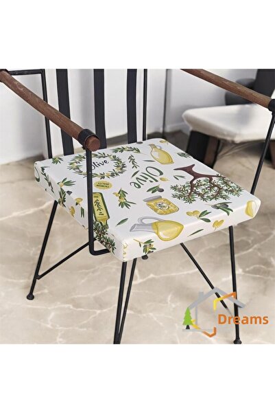 DÜŞLER EV TEKSTİLİ 40x40 Pernă pentru scaun cu model de măslin, rezistentă la...