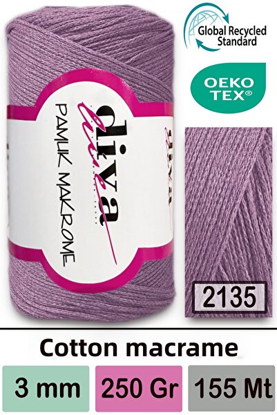 Diva İplik Diva Bumbac Macrame 2135 Liliac