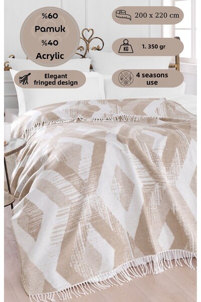 Karna Home Cotton Tv Knee Blanket Belezza 220X230 cm