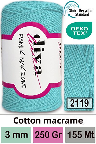 Diva İplik ديفا قطن مكرامية 2119 - نعناعي