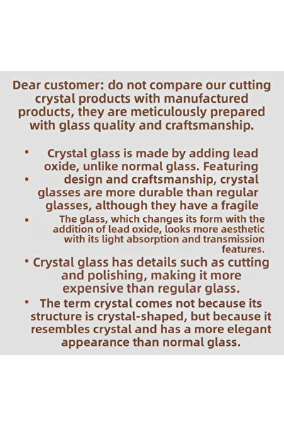 Akden Kristal Crystal Cutting Decor Hand Made 14 Pcs Bowl & Cup Set