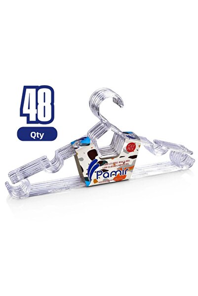 Pamir Plastik 48 bucăți de umerașe transparente pentru haine, umerașe de cristal