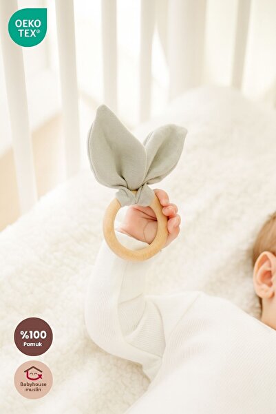 Bebekevi Teether and Baby Rattle - Gray - 0 - 1 Year