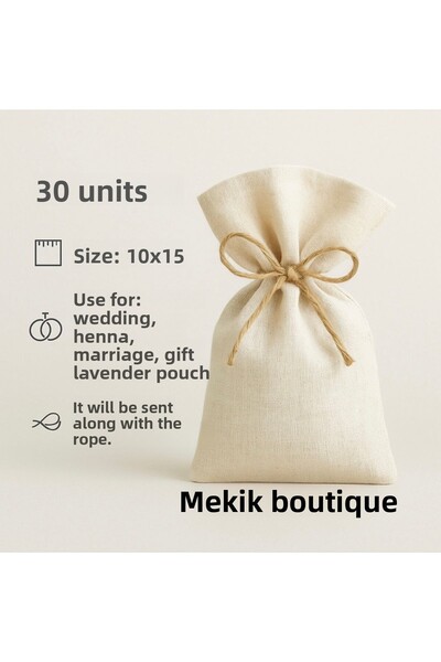 MEKİK BUTİK 30 قطعة 10x15 قطعة من القماش الطبيعي متعدد الأغراض - كيس لافندر -...