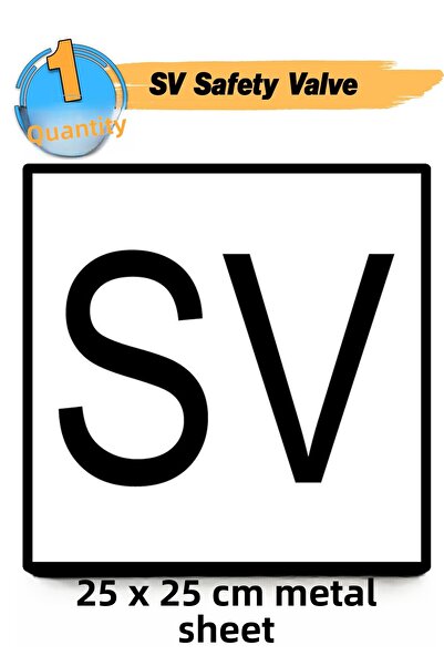 Badem10 علامة صمام أمان معدنية SV من الألومنيوم مسطحة 25 × 25 سم صمام أمان SV لسلامة العمل