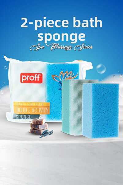 grimorlife قطعتان من إسفنجة تدليك الجسم للاستحمام، إسفنجة سبا، إسفنجة علاجية ...