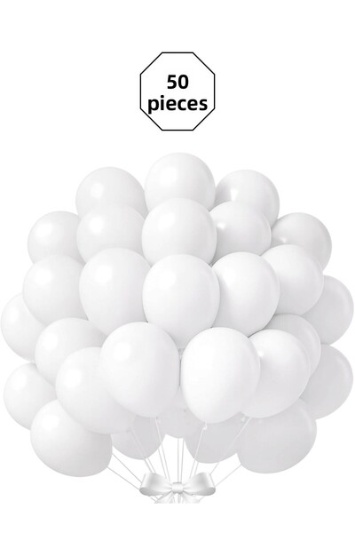 Bunloon بالون أبيض 50 لون باستيل - مجموعة تنظيم وتزيين بالجملة
