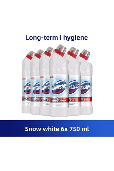 Domestos Înălbitor intens Snow White Igienă maximă 750 ml 6 bucăți