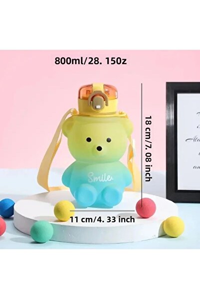 MUBX Smile Teddy Bear 800ml Water Bottle Water Bottle Water Bottle Bpa Free Water Bottle (with Sticker Gift)