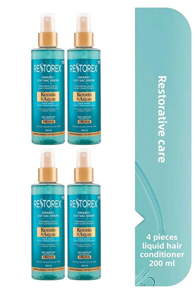 Restorex Cremă lichidă pentru îngrijirea părului cu cheratina și argan 200 ml (4 bucăți)