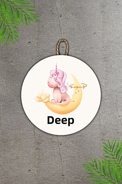 Dormot Μοντέρνο Στολίδι Πόρτας - Προσαρμοσμένο Όνομα Μονόκερος Μωρό, Παιδικό Στολίδι Τοίχου - kapi susu