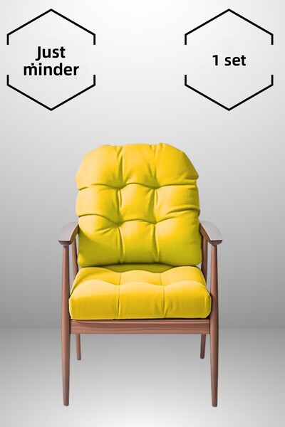 MoMMe Pernă pentru scaun 45x45 CM pentru șezut și spătar (1 SET) GALBEN