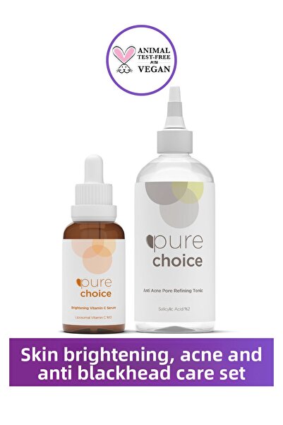 Pure Choice Skin Brightening Anti-Acne and Blackhead Care Set (Vitamin C Seru...