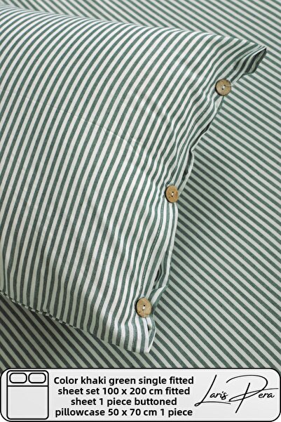 Larispera طقم ملاءة سرير مفرد منسوج من خيوط القطن مقاس 100 × 200 سم مع غطاء و...