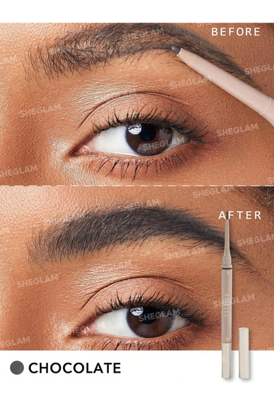 SHEGLAM قلم حواجب 2 في 1 من Brows On Demand - لون الشوكولاتة