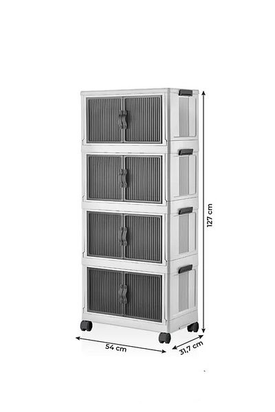 FORSACE 4-Tier Portable Multi-Purpose Organizer with Lid - Stackable Kitchen and Pantry Cabinet