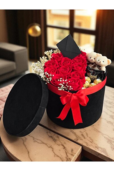 CAPSULE Sevgiliye Özel Hediye Gül Kutu Kırmızı Hediyelik Çiçek Doğum Günü Sepeti Kız Arkadaşa Eşe Sevgili