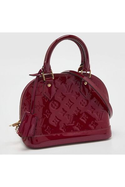 Generic Indian Rose Monogram Vernis Alma BB Bag Maroon Small size.