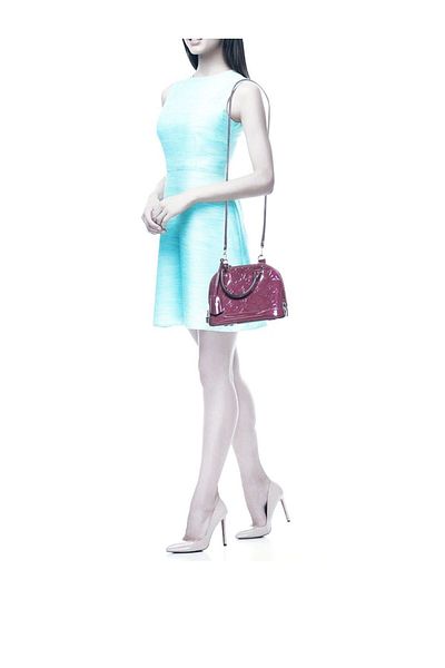 Generic Indian Rose Monogram Vernis Alma BB Bag Maroon Small size.