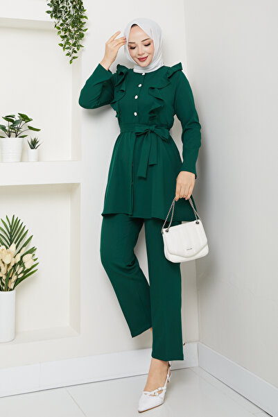 modapark.ist Women's Ruffle Detailed Trousers Suit