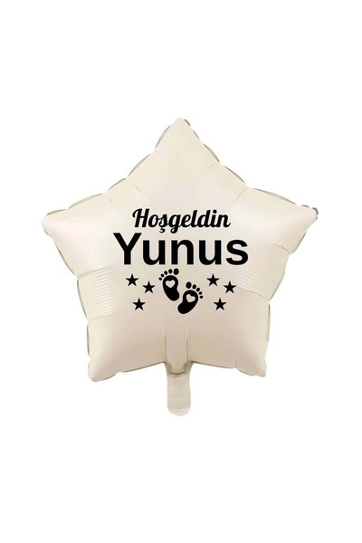 Organizasyon Pazarı 18 inç Retro Beyaz Renk Yeni Doğan Kişiye Özel Hoşgeldin ...