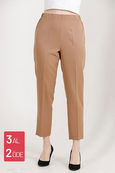 Mogi Butik Large Size Lycra Woven Trousers 3044 - Carrot Leg