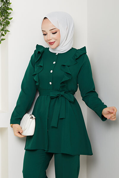 modapark.ist Women's Ruffle Detailed Trousers Suit