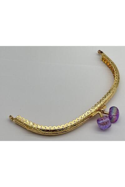 angel çanta aksesuar Angel Çanta Aksesuar 15.5 cm Light Gold Oval Cüzdan Çant...