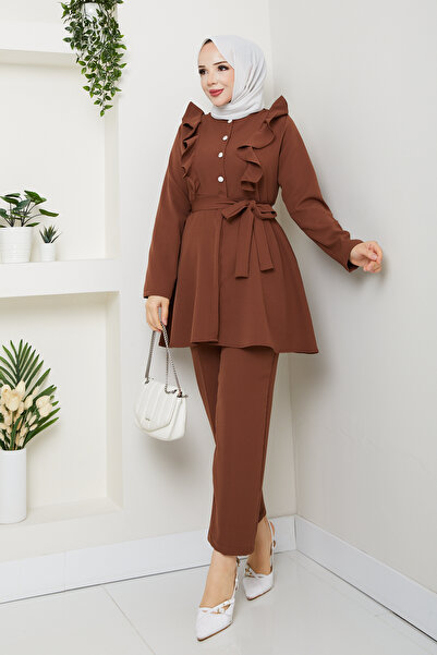 modapark.ist Women's Ruffle Detailed Trousers Suit