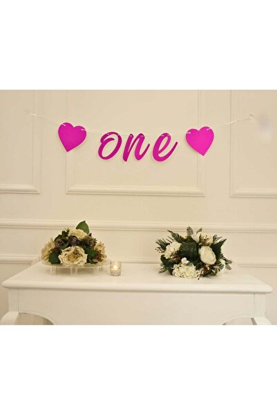 Organizasyon Pazarı One Lettered Glitter Pink Color Banner Drawstring Wall Or...