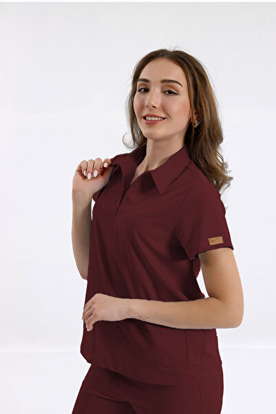 Brl Üniforma Tek Üst Yandan Cepli Gizli Fermuar Polo Yaka Doktor/Hemşire Cerr...