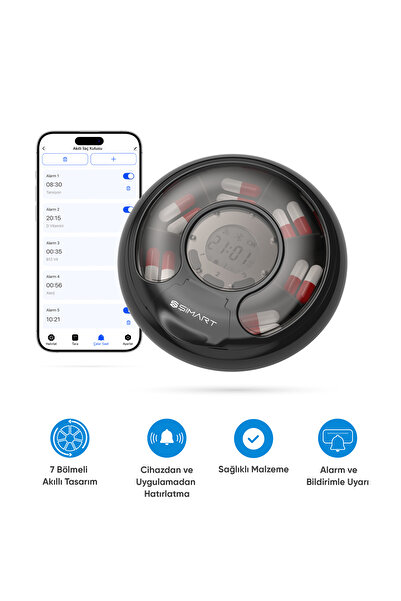Şımart Akıllı İlaç Kutusu Bluetooth Bağlantılı, Sesli Alarm ve Bildirim