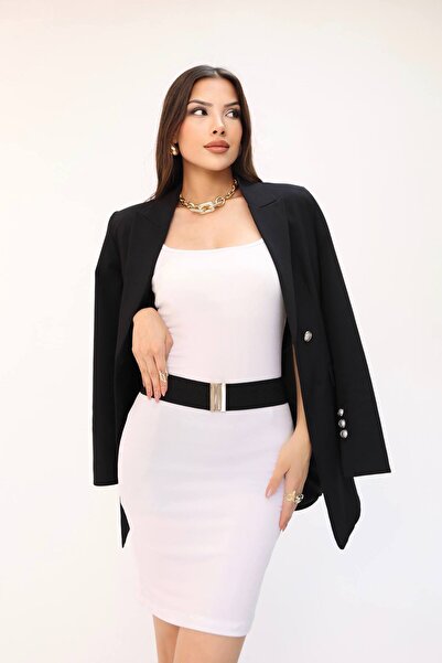 Fiori حزام نسائي مطاطي بإبزيم ذهبي، حزام للسترة، حزام للقميص، حزام للملابس