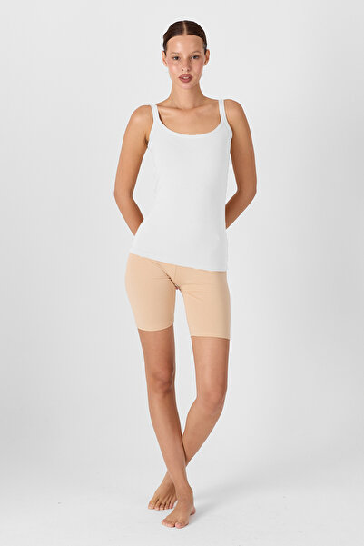 Malabadi White Modal Tank Top - Λεπτές τιράντες και ανοιχτή πλάτη, Γυναικεία 1034