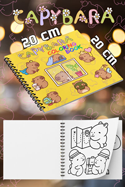 Pink Swan Craft Kapibara (Capybara) Bold And Easy 20 x 20 Cm Büyük Boyama Kitabı