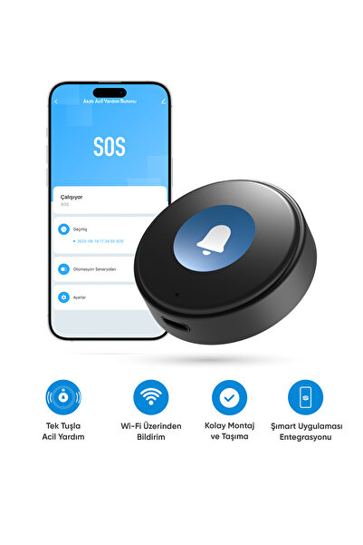 Şımart Akıllı Acil Yardım Butonu Yaşlı ve Hastalar İçin Tek Tuşla Bildirim