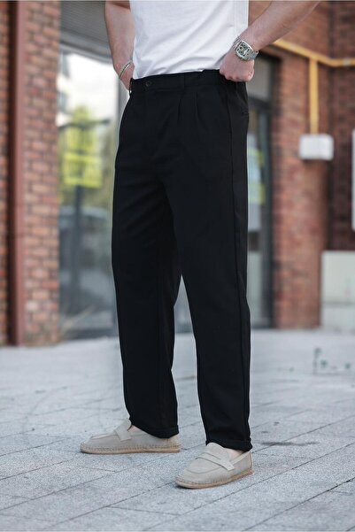 Madmext Siyah Rahat Kesim Erkek Kumaş Pantolon E6577
