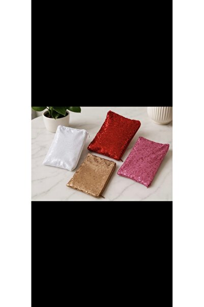 No Name Atelier حقيبة مكياج ومحفظة وحامل أقلام من القماش المطرز بالترتر