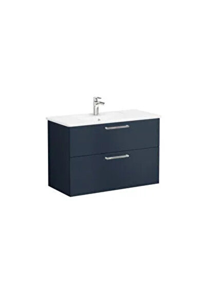 VitrA Root Flat İki Çekmeceli Lavabo 68304 Dolabı 100 Cm Mat Lacivert (Köşeli...