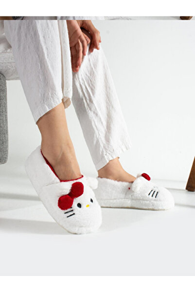 STOCON Girl's Plush House Slippers with Hello Kitty Figure – Soft, Non-Slip and Warm Women's Slippers Stc1141