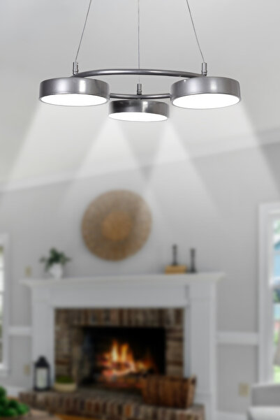 Modavize Parla Modern Salon Yatak Odası Giyinme Odası Mutfak Beyaz Işık Ledli Renk 3 lü Led Avize