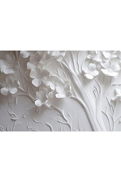 Özen Duvar Kağıtları 3 Boyutlu Duvar Kağıdı , Kabartmalı Yapraklar Duvar Kağıdı