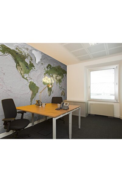 Özen Duvar Kağıtları Kabartma Dünya Hartiası Duvar Kağıdı