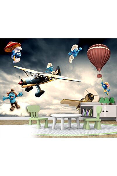 Genel Markalar Şirinler Özel Tasarım Çocuk Odası Duvar Kağıdı